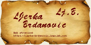 LJerka Brdanović vizit kartica